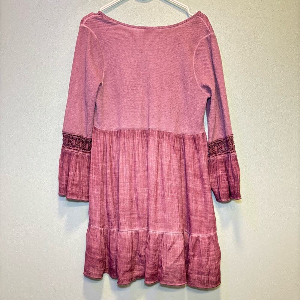 Umgee Purple Pink Boho Ruffle Hem Tunic Top Size Small - Picture 8 of 8